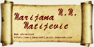 Marijana Matijević vizit kartica